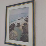 Pastel framed seaside landscape