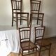 set of 4 bistro chairs in turned wood and canework stamped early 20th century