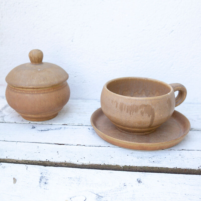 Tea cup, saucer and sugar pot Rhodaceram