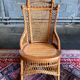 Rocking-chair / vintage rocking chair made of wood and wicker