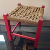 Vintahe stool in wood and rope for children