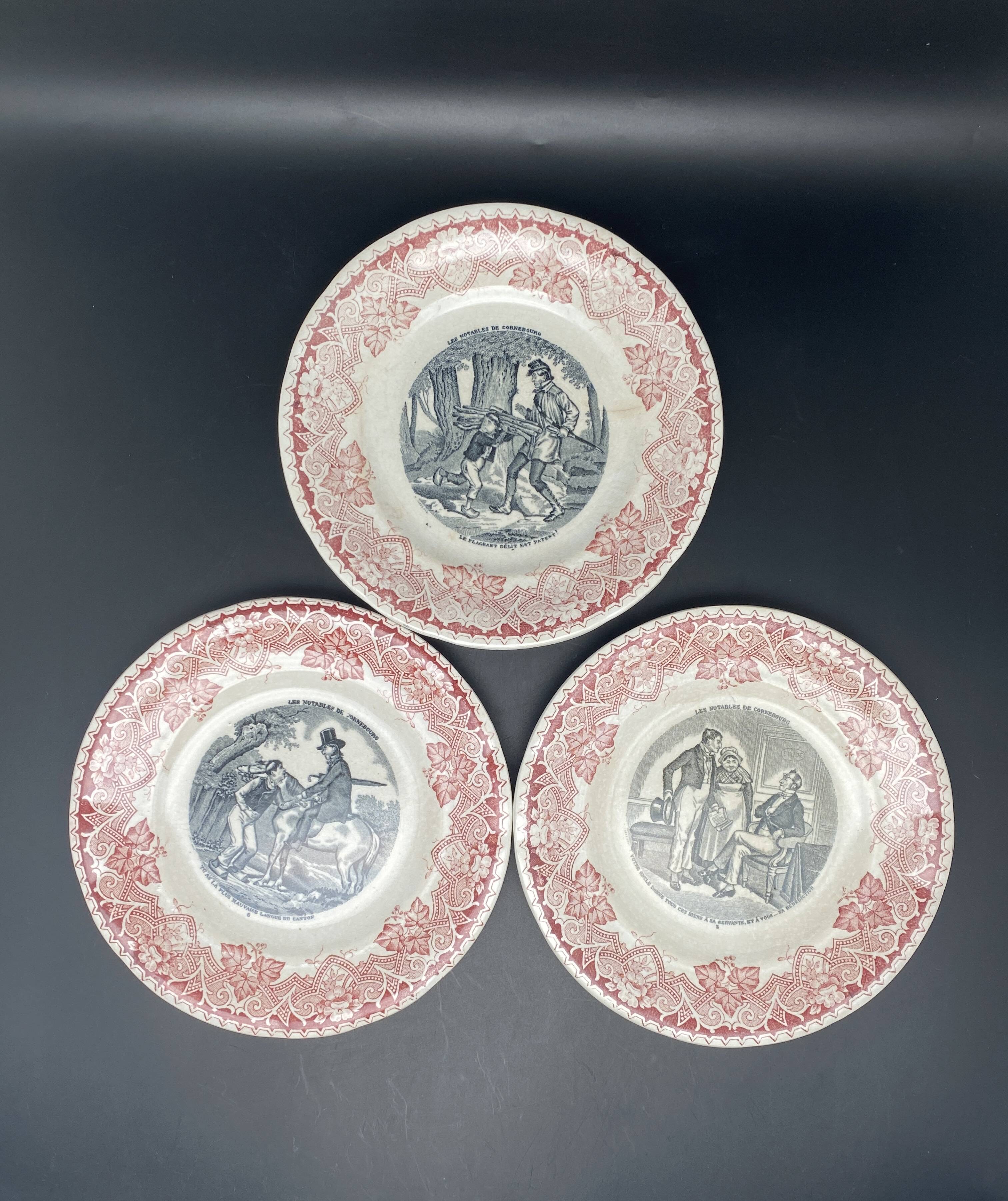 Assiettes parlantes « Les Notables de Cabourg » Demie-porcelaine Lunéville – MPMDéc23JF10