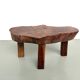 Brutalist tripod coffee table in solid teak – 1970s
