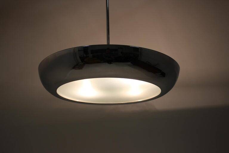 Functionalist Chrome Pendant UFO by Josef Hurka for Napako, 1930s