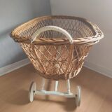 Vintage Alsatian rattan cradle