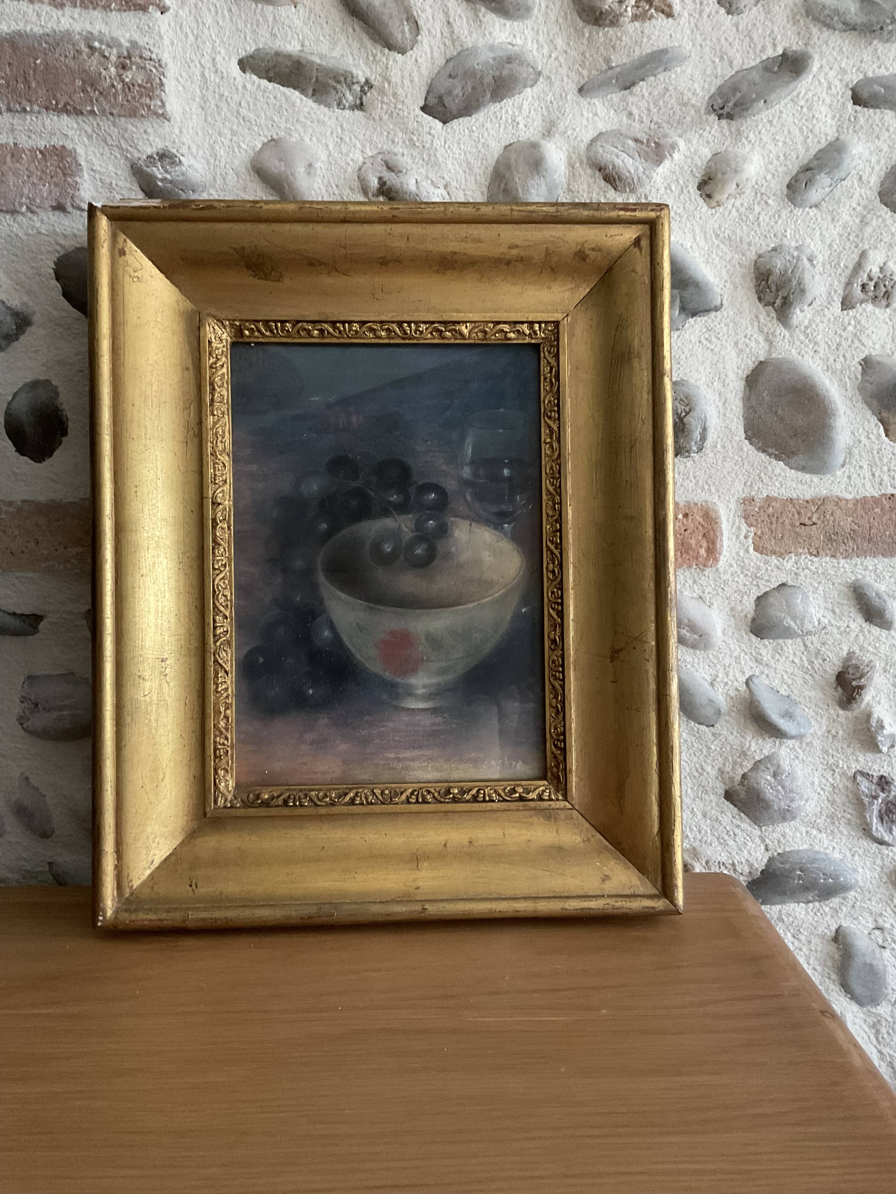 Tableau Nature morte au bol et raisins