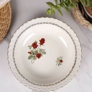 Large dish, salad bowl st. amand, red roses