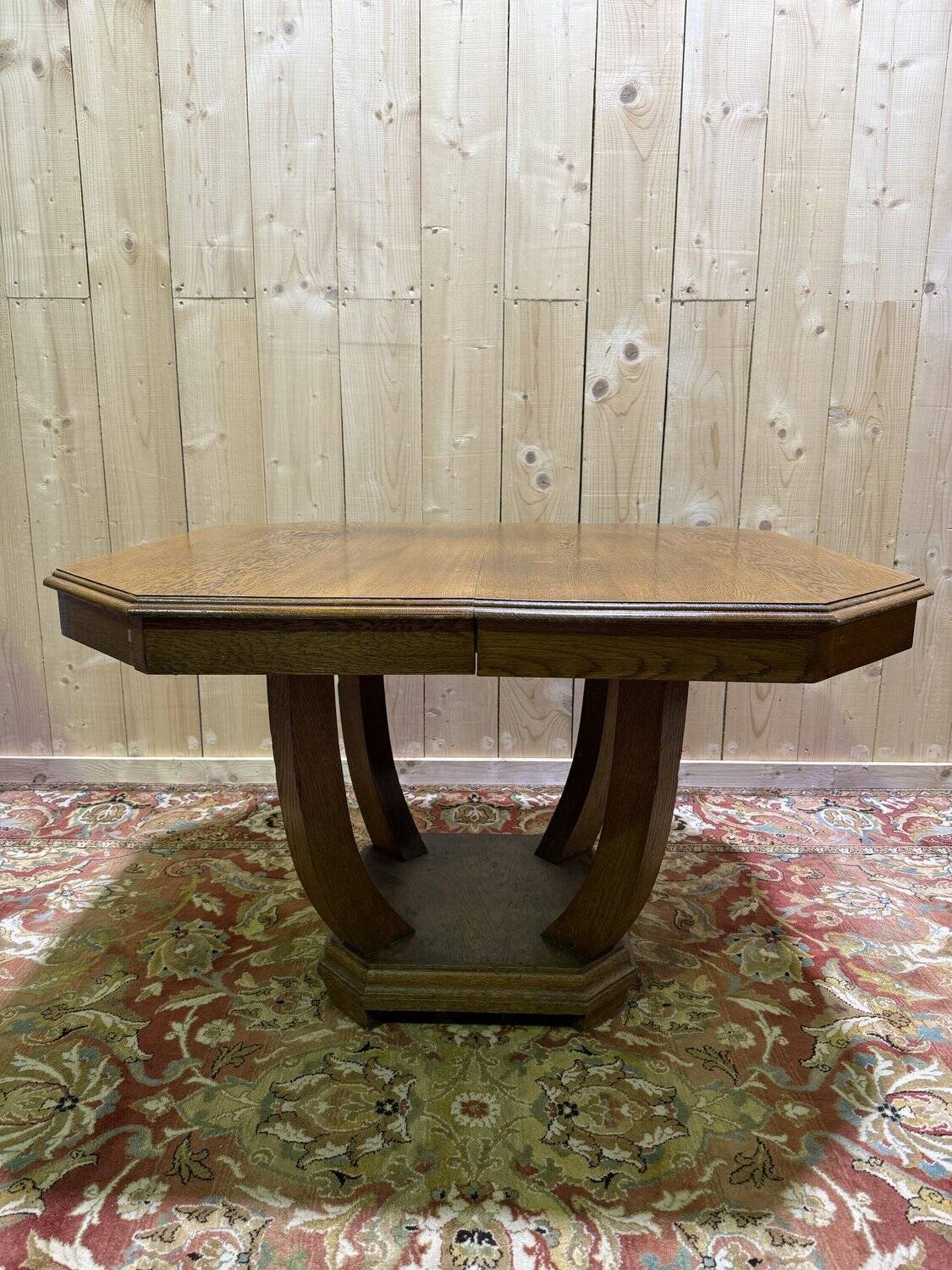 Art Deco dining table in solid oak