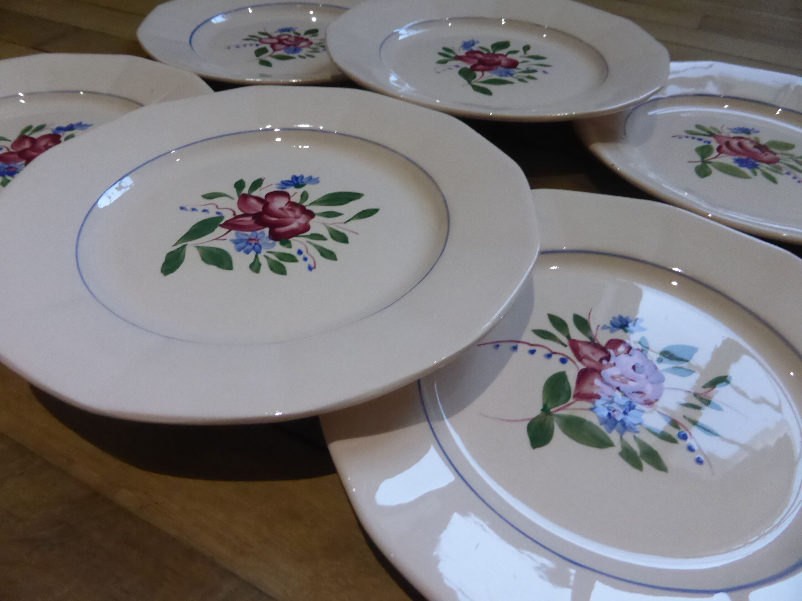 6 flat plates Digoin Sarreguemines