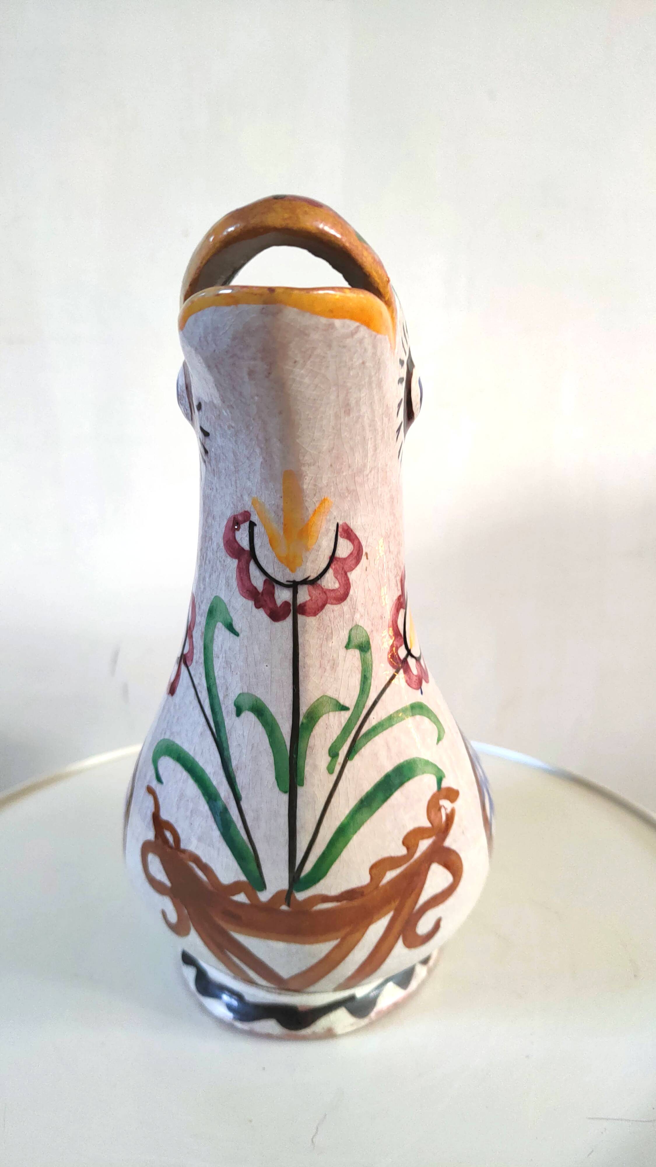 Zoomorphic ceramic pitcher design 70s