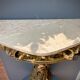 Carved wooden and marble console
