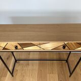 Console Oak Straw marquetry