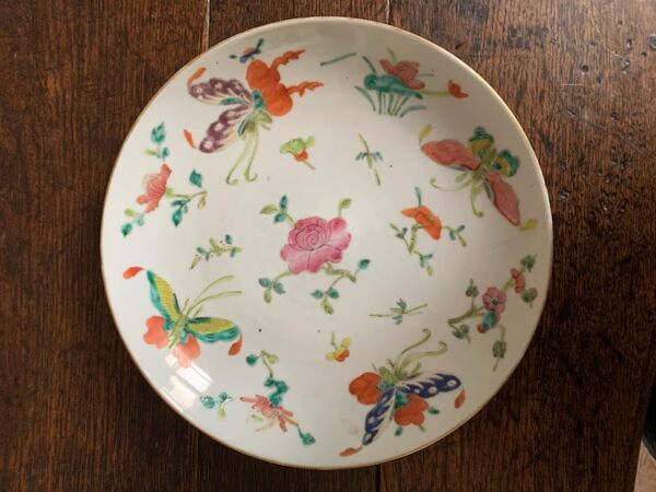 Assiette, porcelaine famille rose, Chine, XIXème