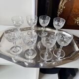 8 cut crystal aperitif glasses from Lorraine
