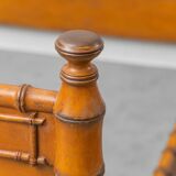 Vintage double bed in bamboo-style wood – Italian design from the 1940s