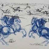 Salvador Dali: The Blue Riders, Original signed etching