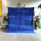 Large blue Moroccan Berber wool rug