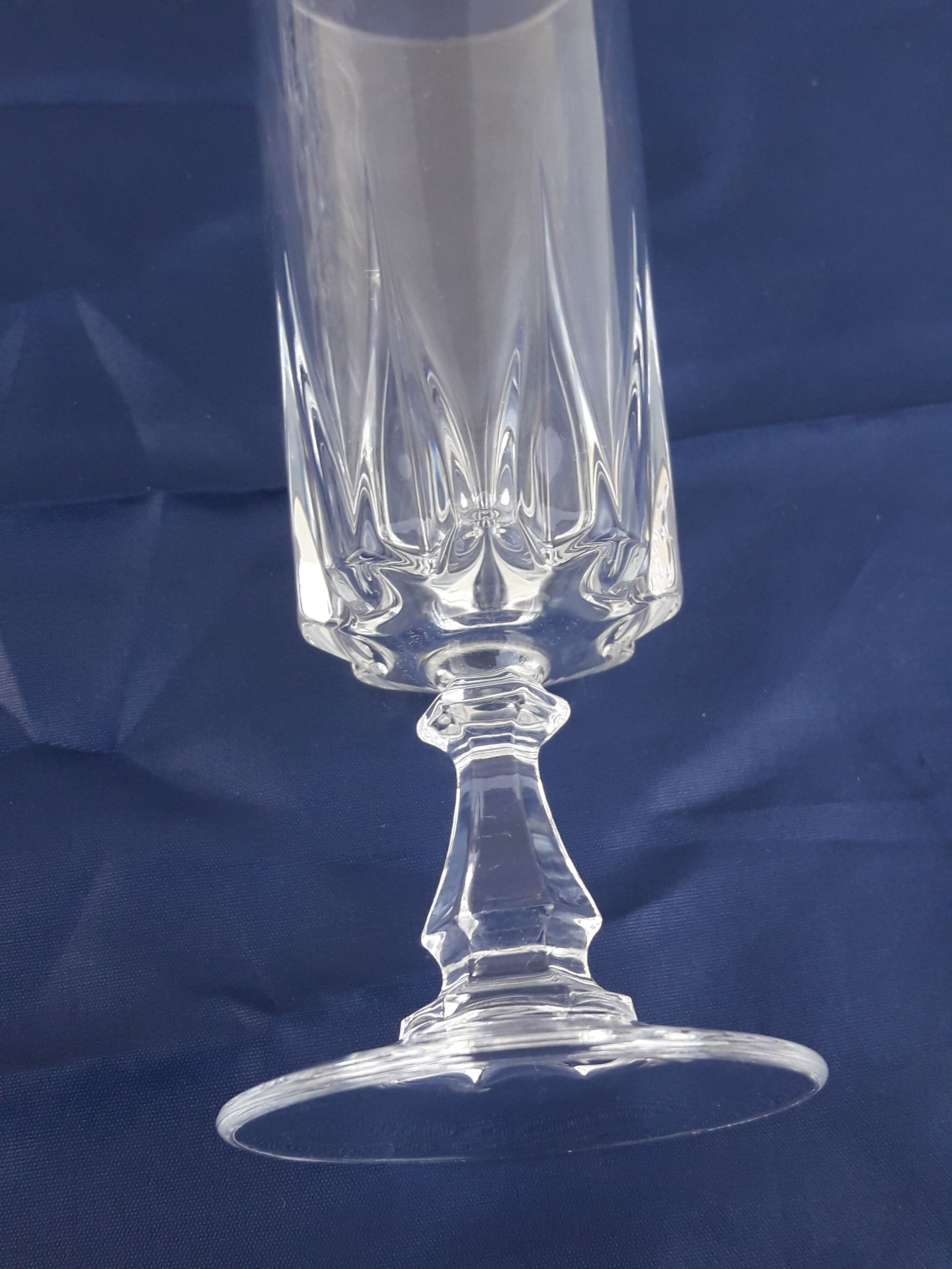 10 glasses crystal champagne flutes model Louvre H 16.5 cm