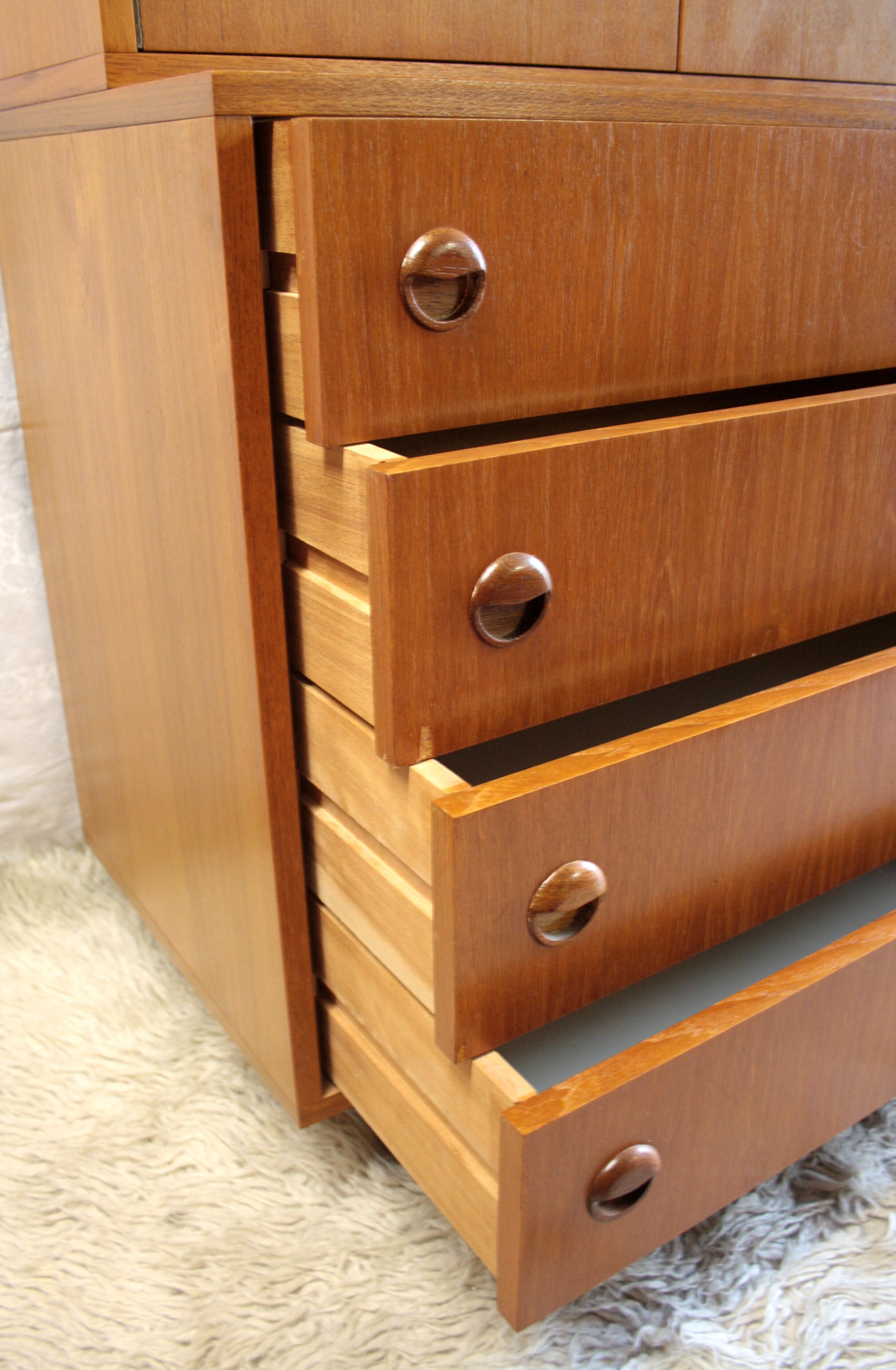 Scandinavian teak dresser and storage, 60's