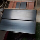 String shelf with twisted golden frame