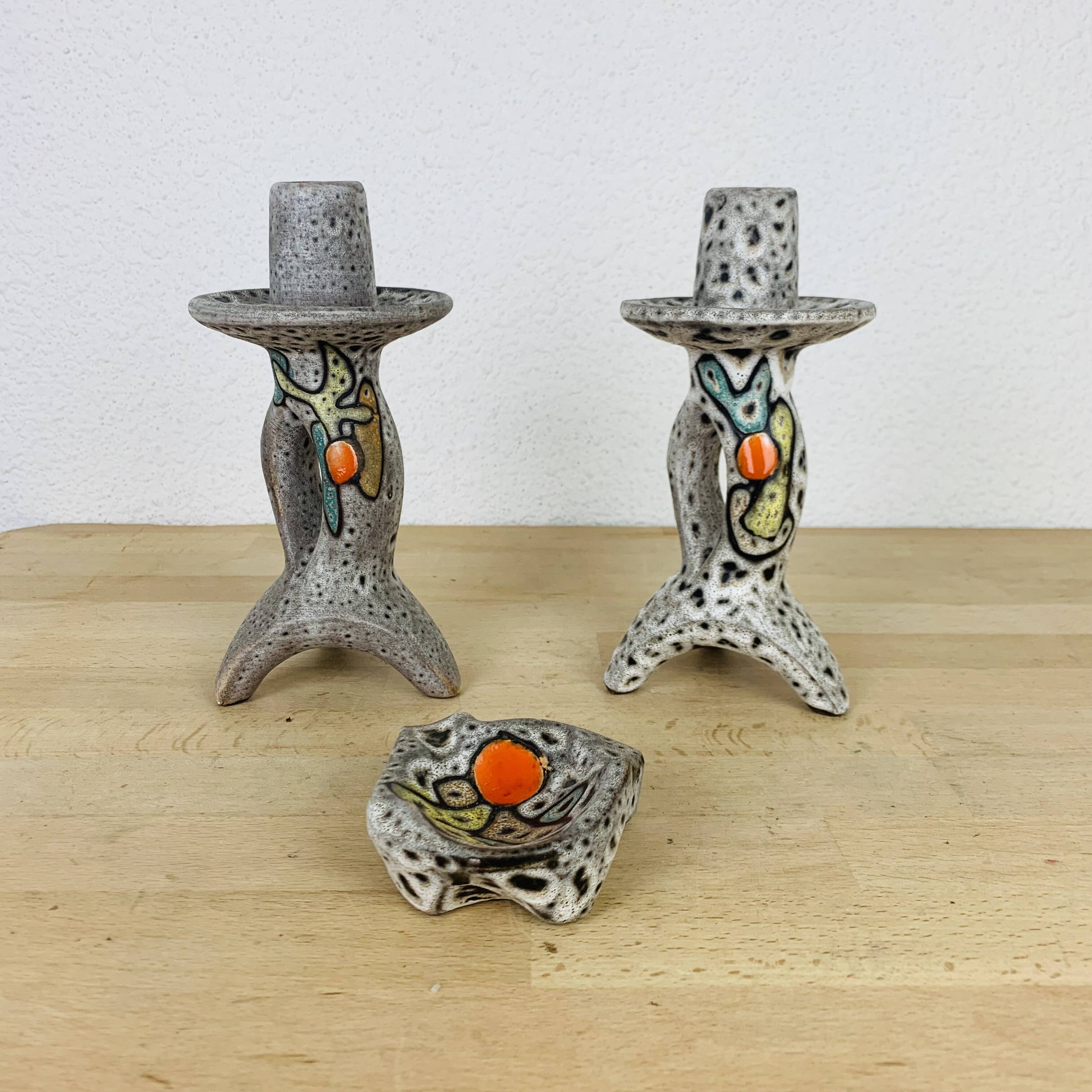 Ceramic pocket emptier by Marius Bessone in Vallauris, ashtray