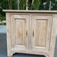 Vintage shallow Parisian sideboard renovated in solid oak 1950.