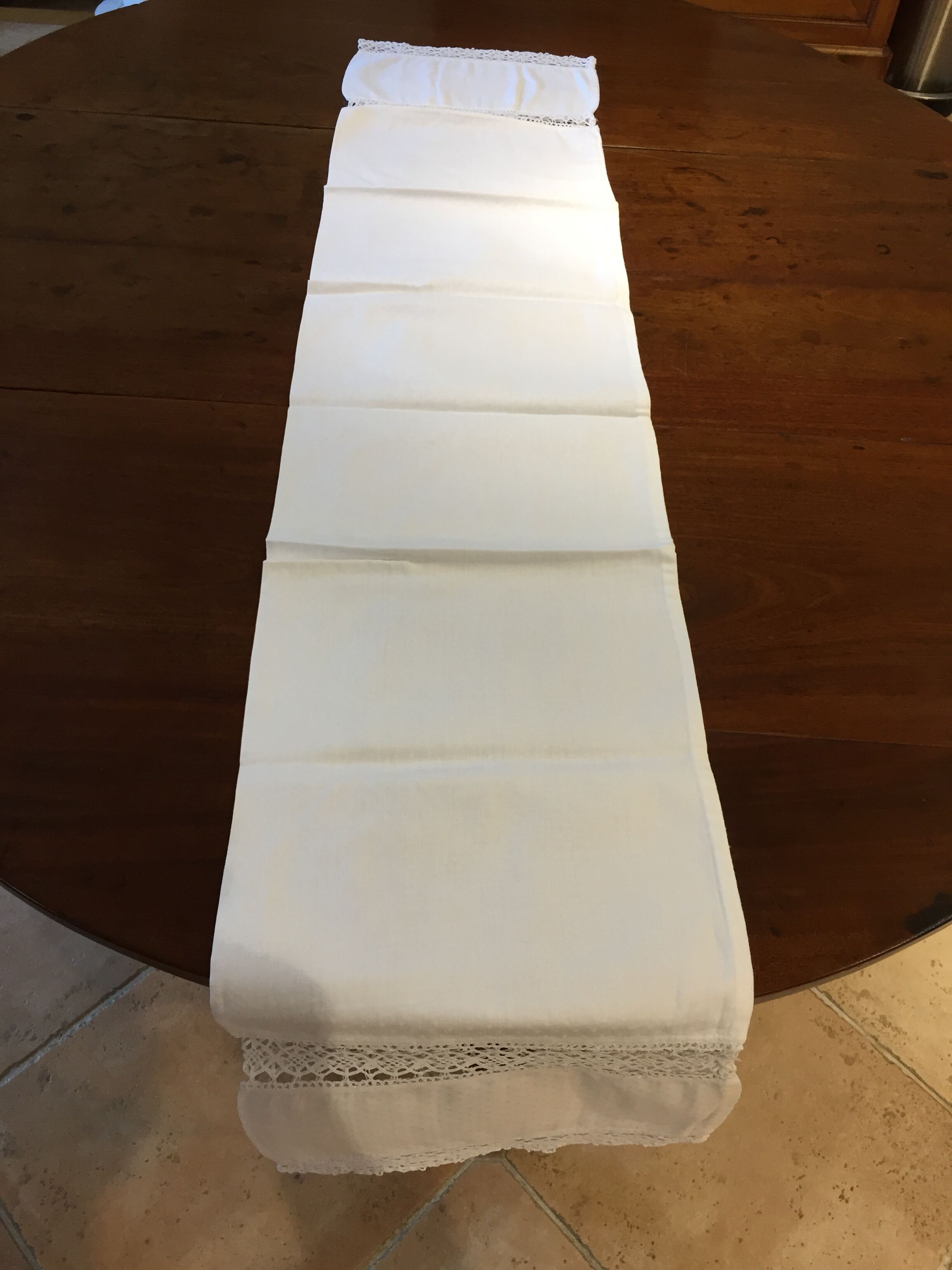 Cover of bolster old cotton and lace