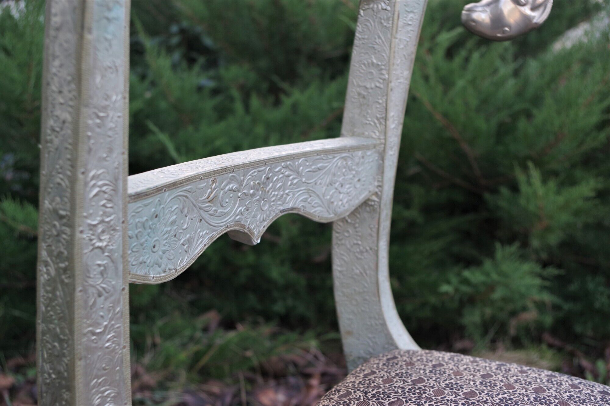Vintage silver metal chair