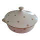 Soup tureen with lid from Digoin Sarreguemines, floral decoration.