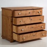 Antique solid pine chest of drawers – European rustic chest of drawers – circa 1900