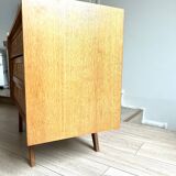 Commode bois et rotin