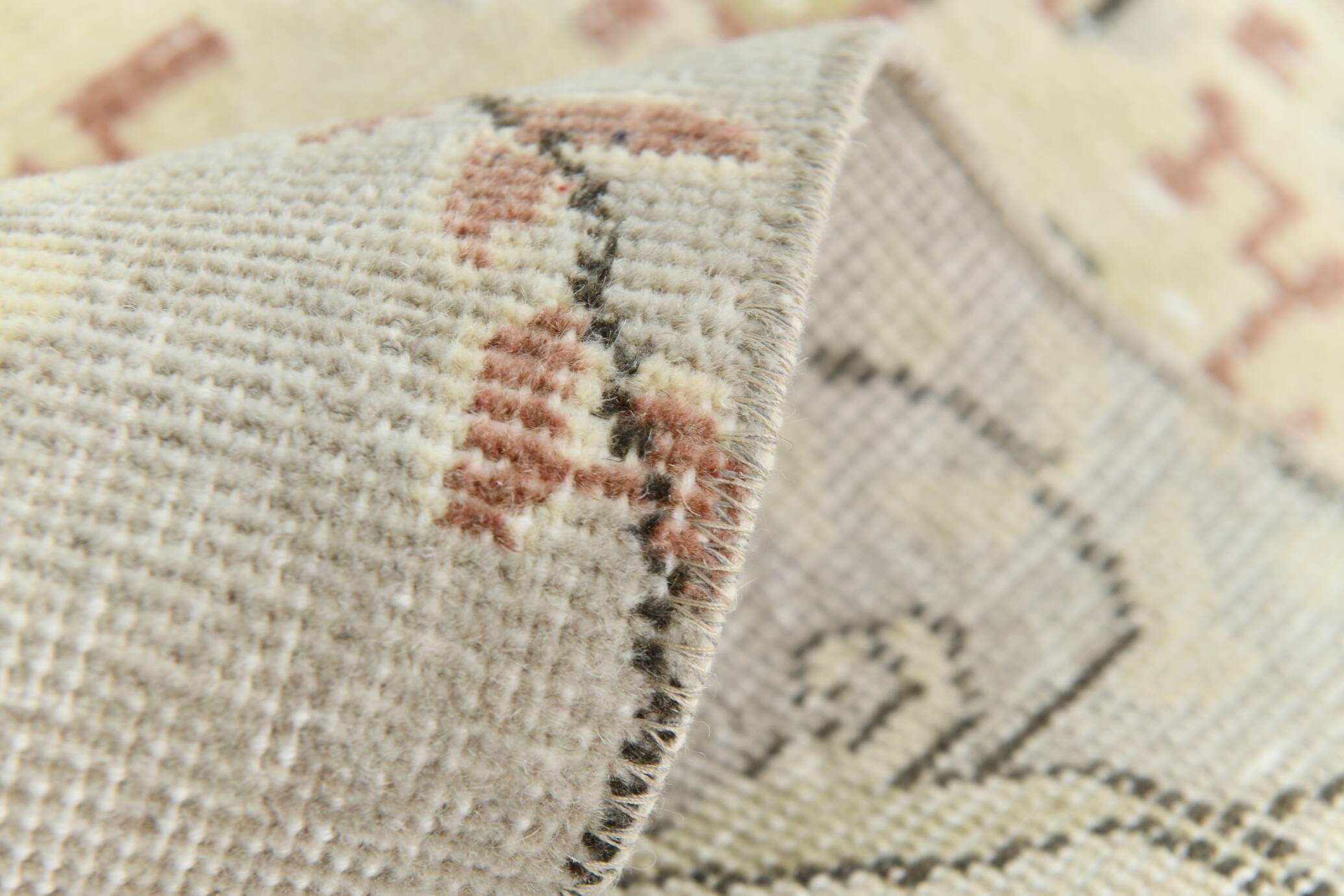 7x10 Beige & Pale Yellow Geometric Pattern Vintage Rug, 203x308 Cm