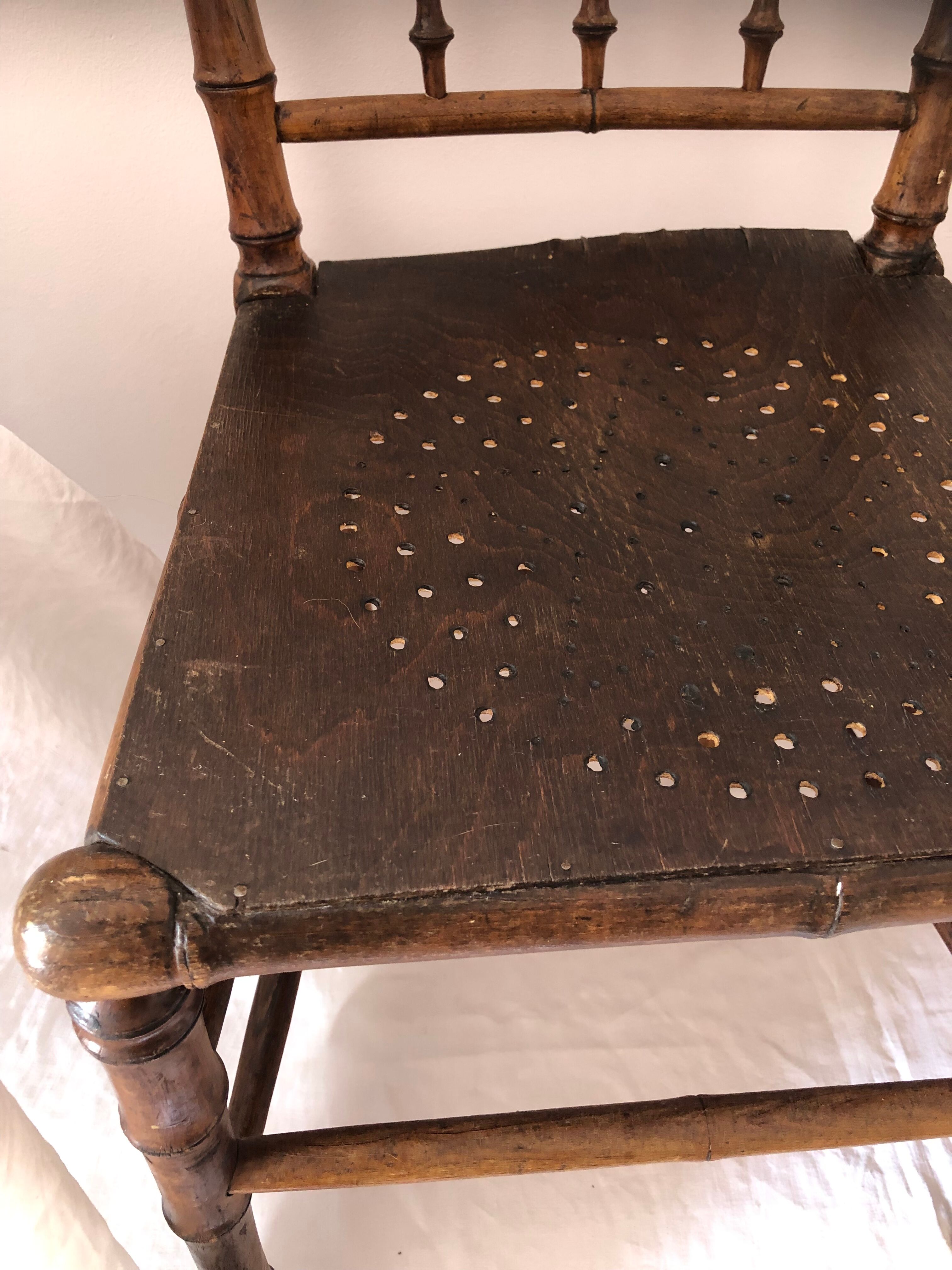 Vintage wooden and bamboo chairs