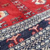 Tapis vintage ouzbek Boukhara fait main en laine – 126 x 195 cm – 1960s