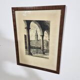 Etching "Town Hall in Hamburg" by Albrecht Bruck