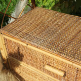 Vintage rattan bookcase