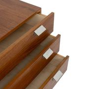 André Monpoix. Commode à 3 tiroirs en teck. Années 1960.