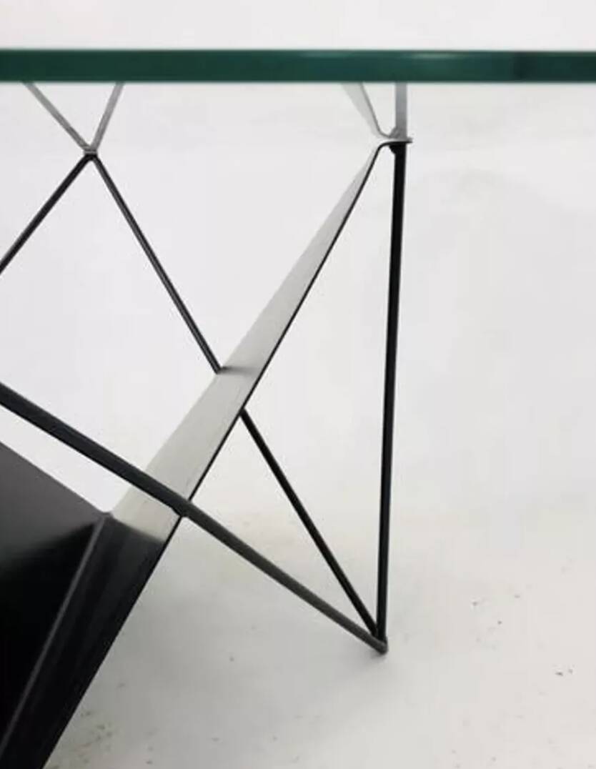 Vintage 80s steel wire coffee table eclectic design