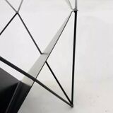 Table basse vintage en fil d'acier des années 80 au design éclectique