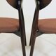 Set of 4 Modern Beech Wood Dining Chair, Herringbone terracota fabric