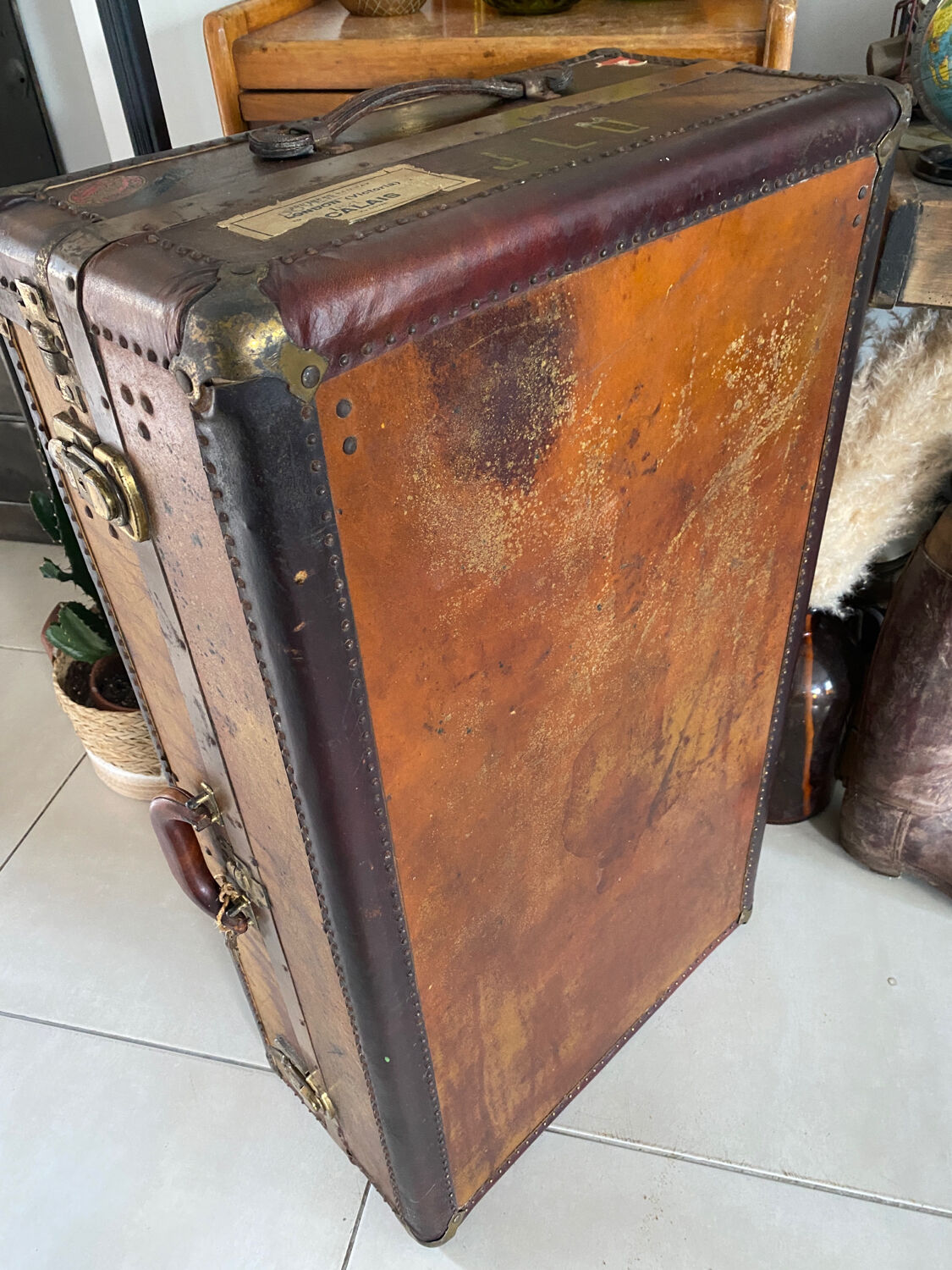 Old vintage cabin trunk