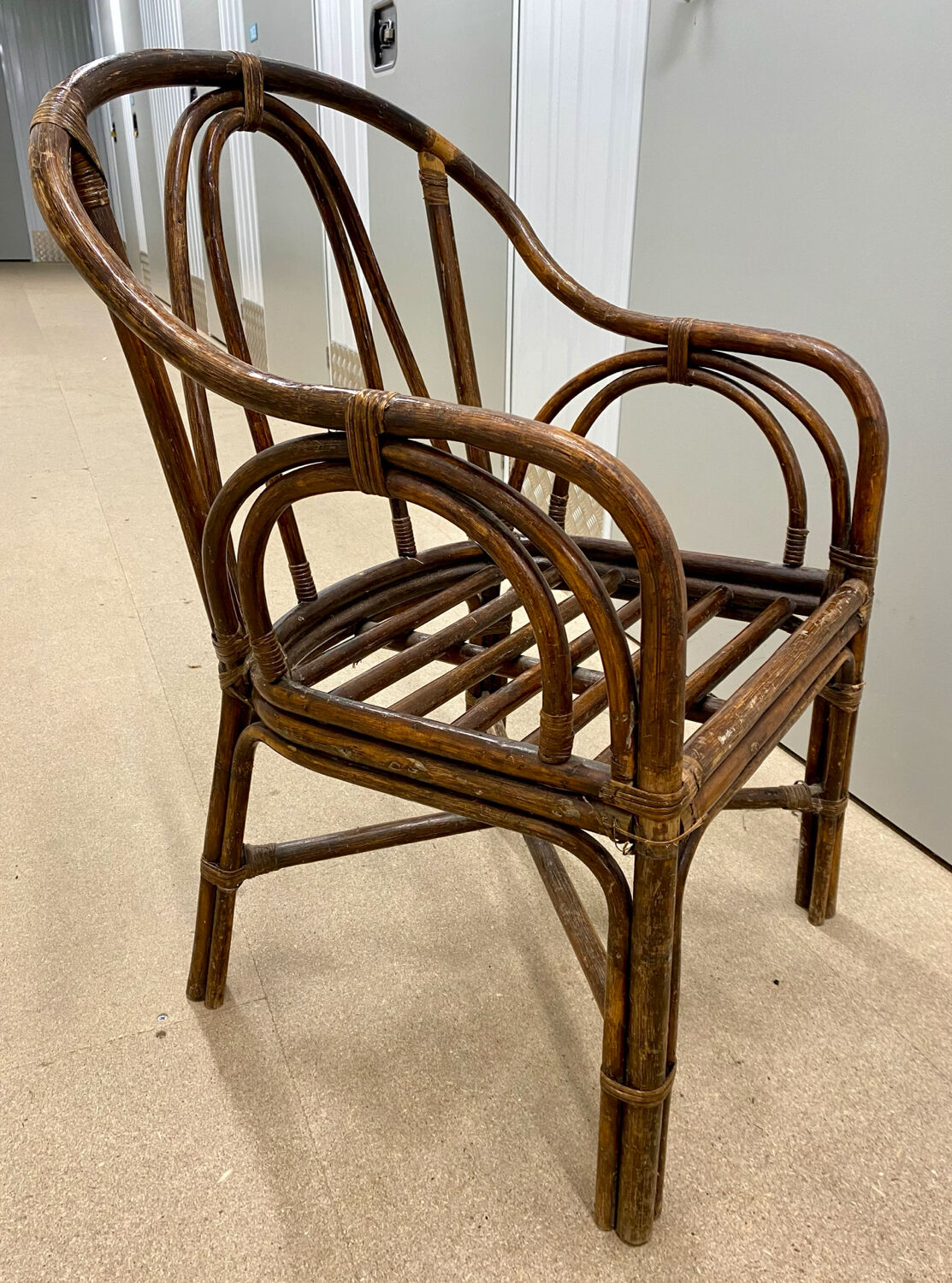 Vintage rattan armchair (1960s)