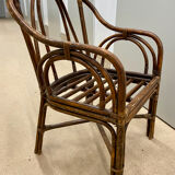 Fauteuil en rotin vintage (années 60)