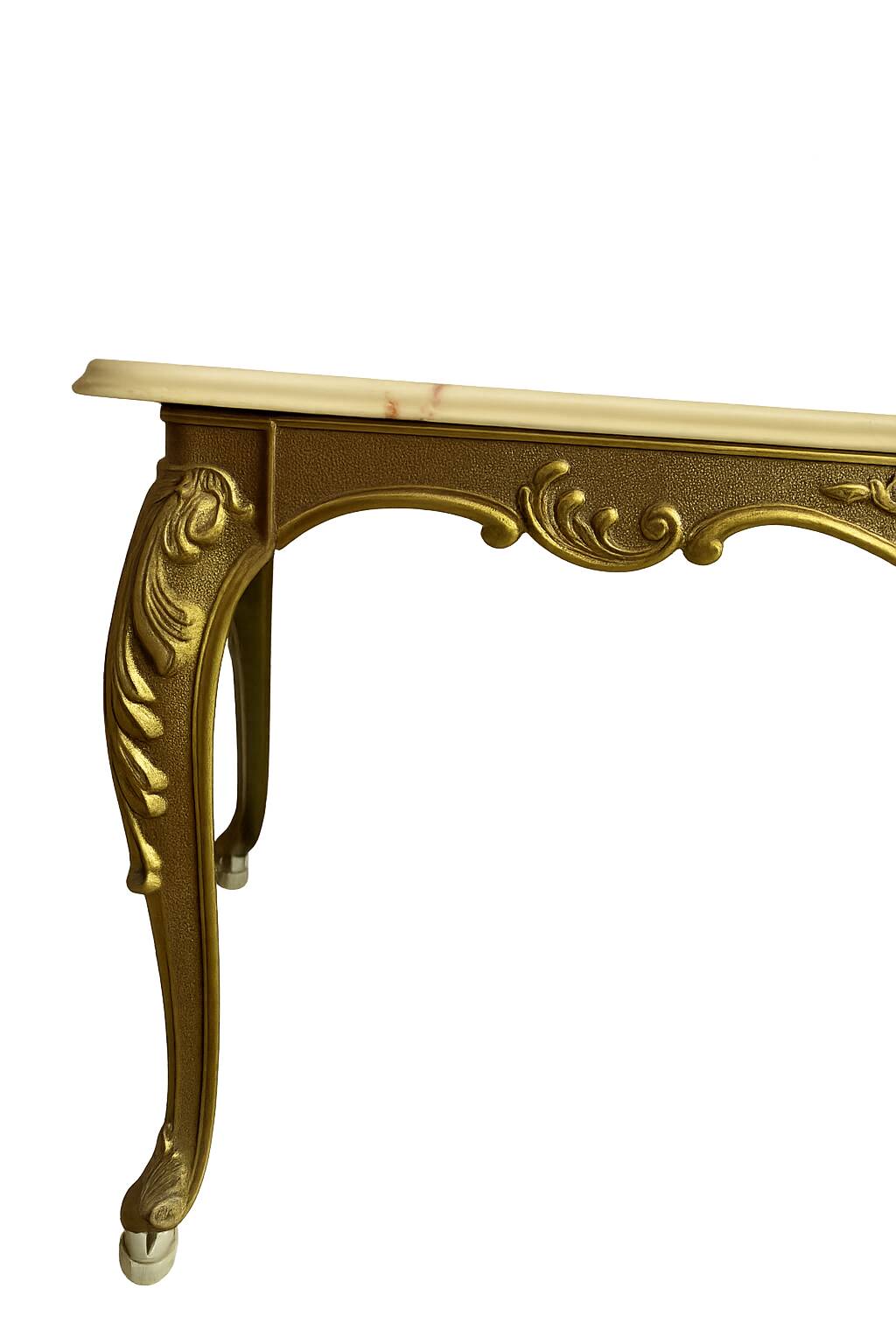 Marble coffee table with brass legs