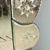 Miroir Vénitien en Verre de Murano, Italie – Début XXe