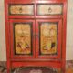 Mid century Chinese painted cabinet with 2 doors and 2 drawers