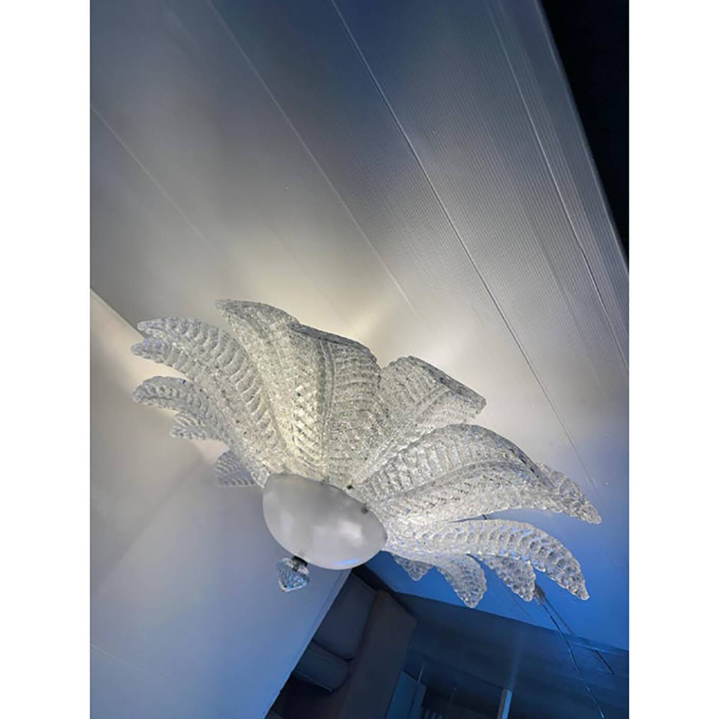 Glass Sputnik Chandelier Flush Mount, Mazzega Zuccheri Venini