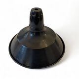 Large industrial lampshade in black enameled sheet metal, vintage 1950 N1
