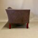Fauteuil cuir marron scandinave 1960