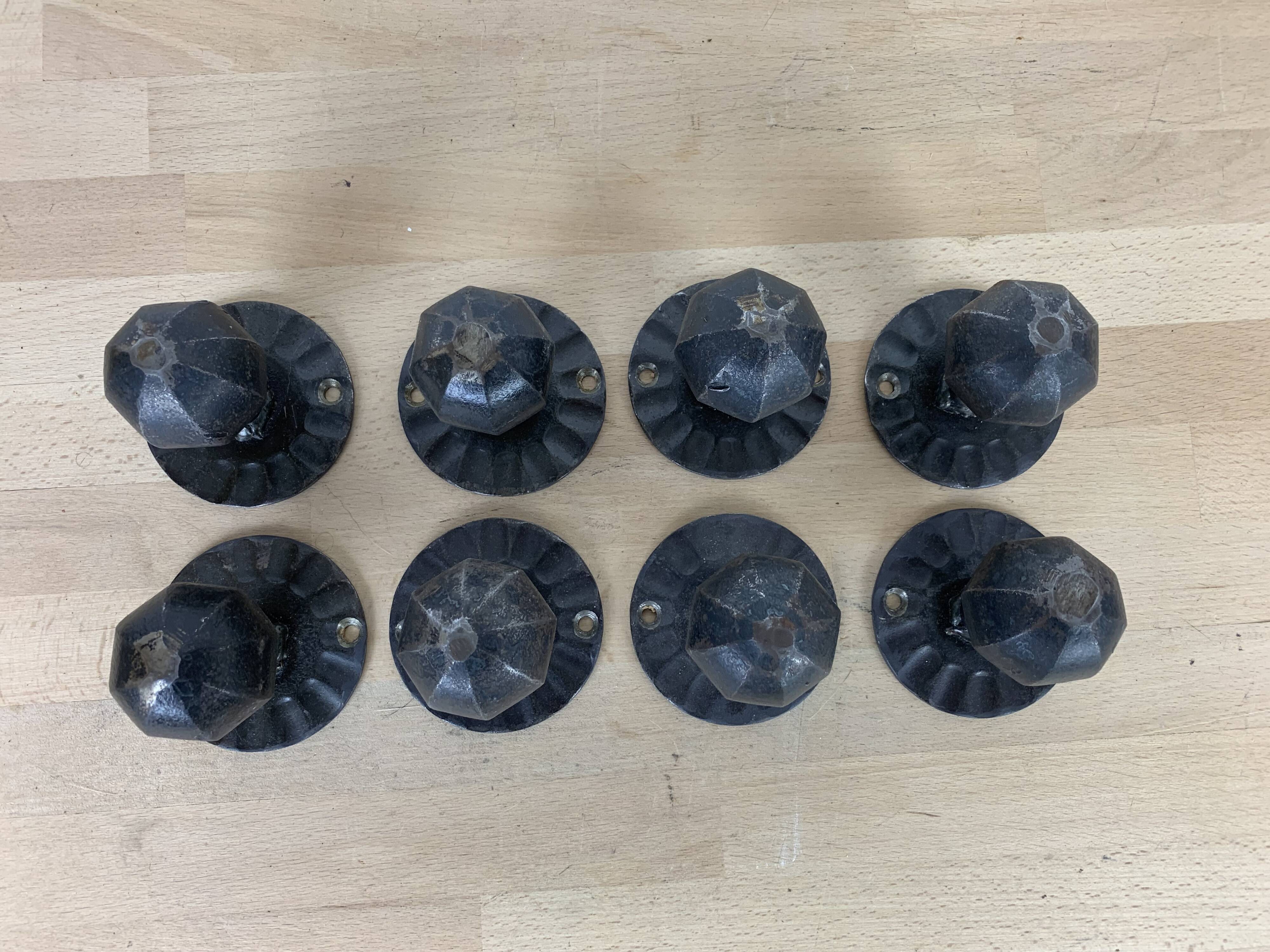 8 brutalist wrought iron hooks